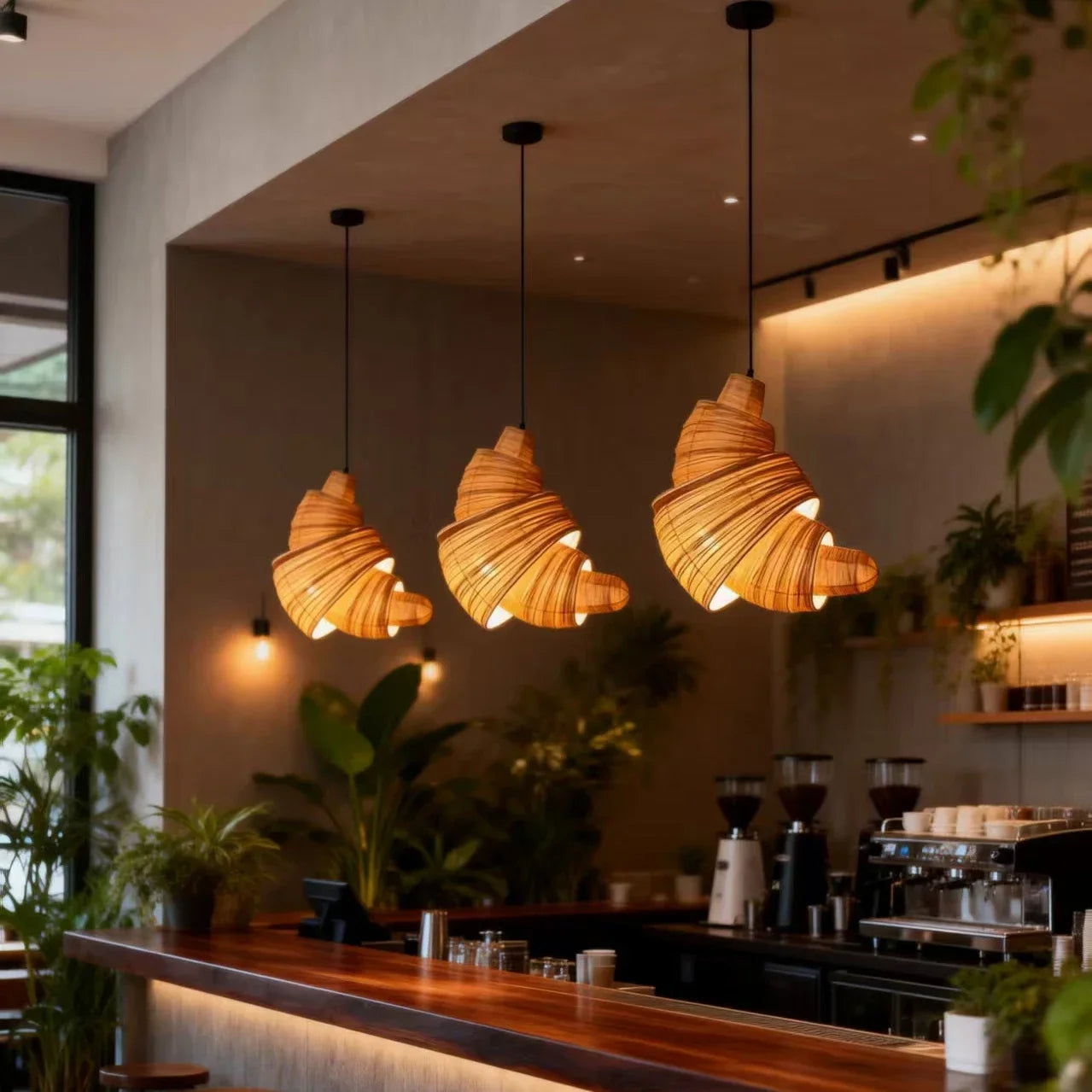 Nordic-Style Fabric Crescent Pendant Light