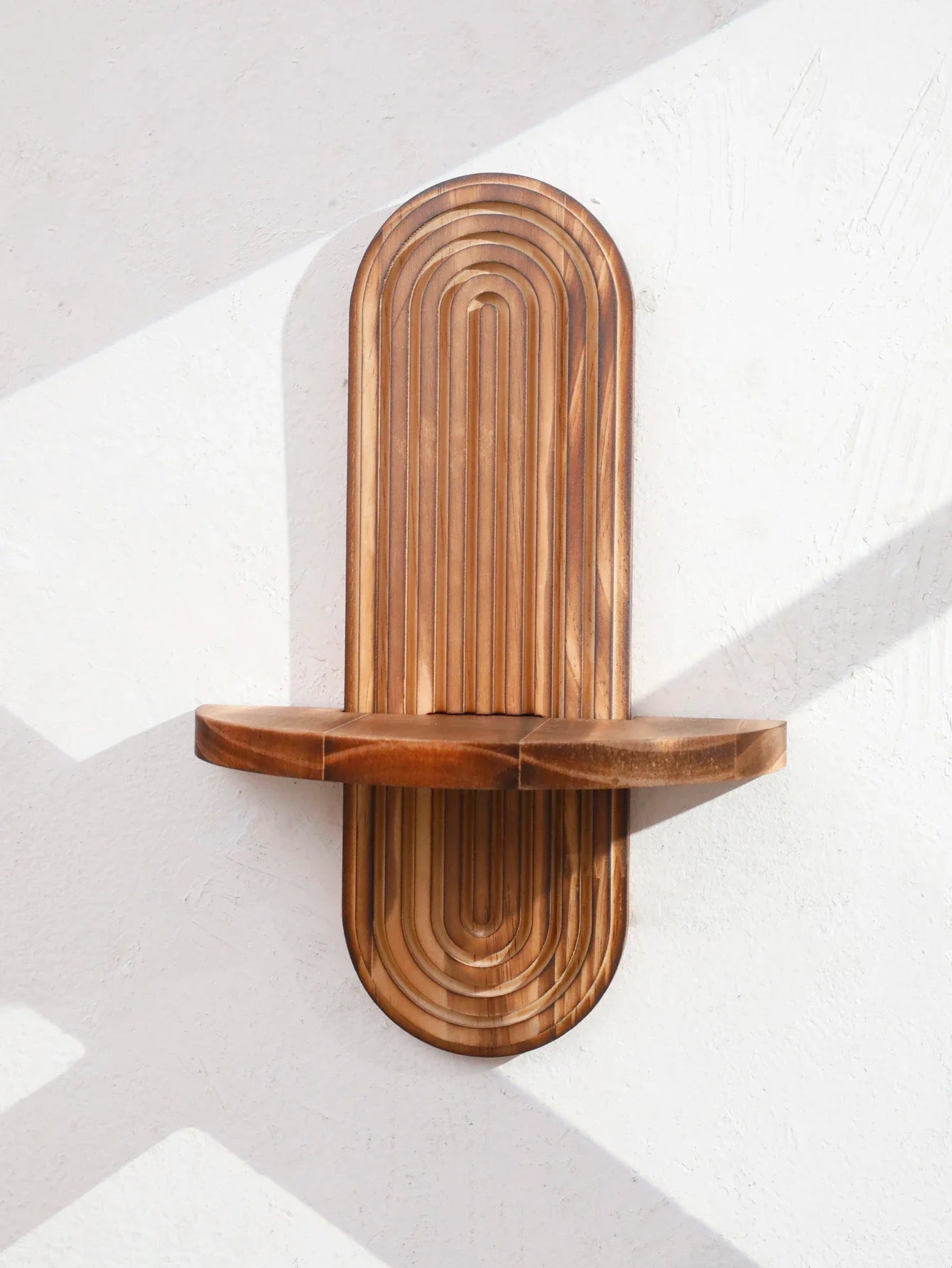 Arch-Shaped Wood Wall Shelves