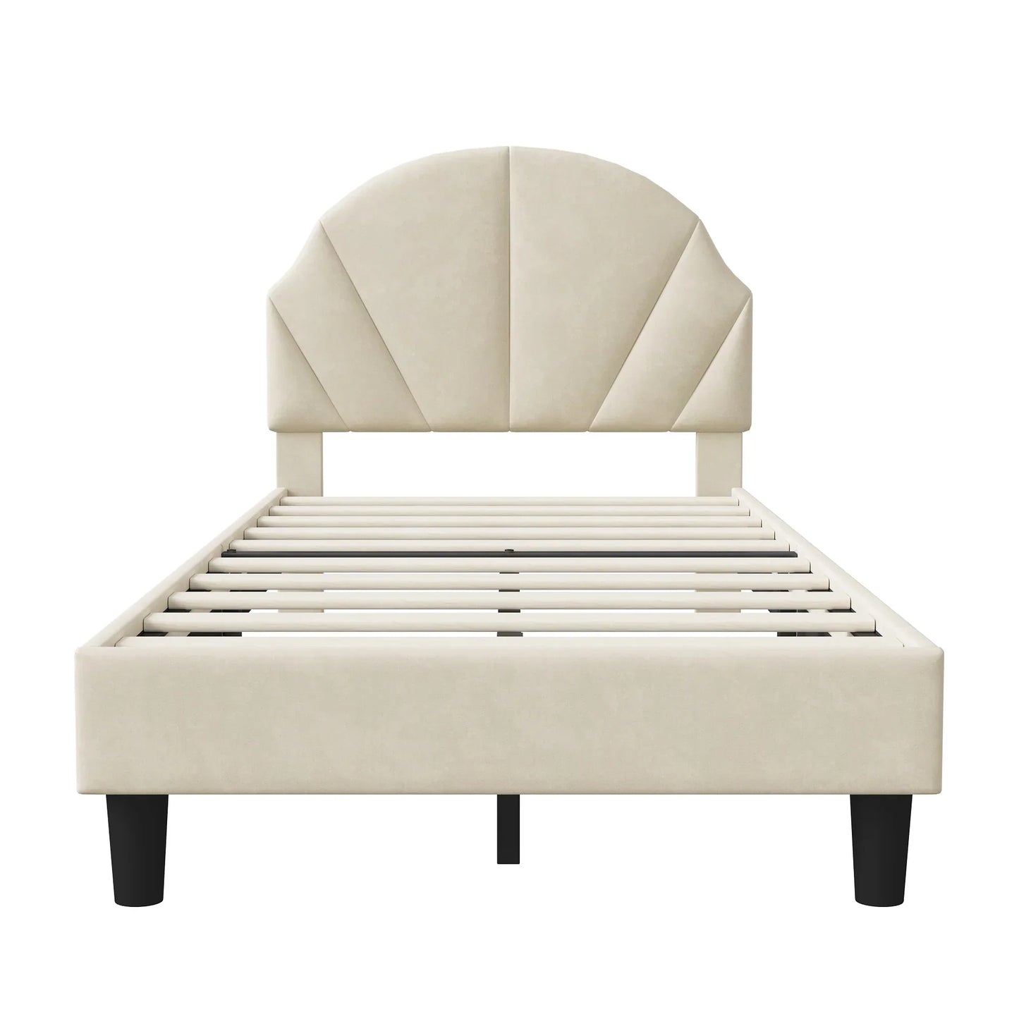 Single Velvet Bed with Flower Design