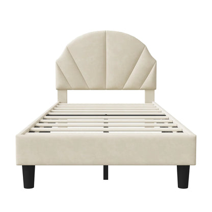Single Velvet Bed with Flower Design