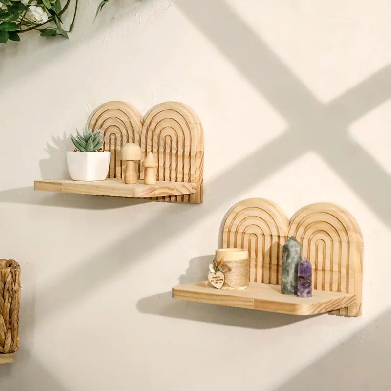 Spiral Solid Wood Wall Shelf
