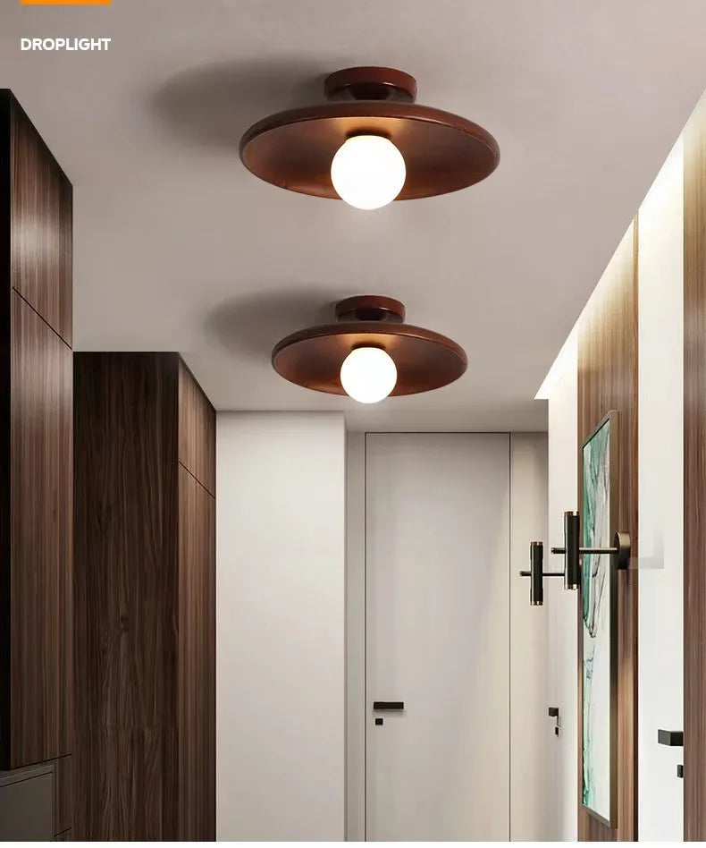 Modern Solid Wood Ceiling Light
