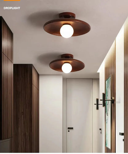Modern Solid Wood Ceiling Light