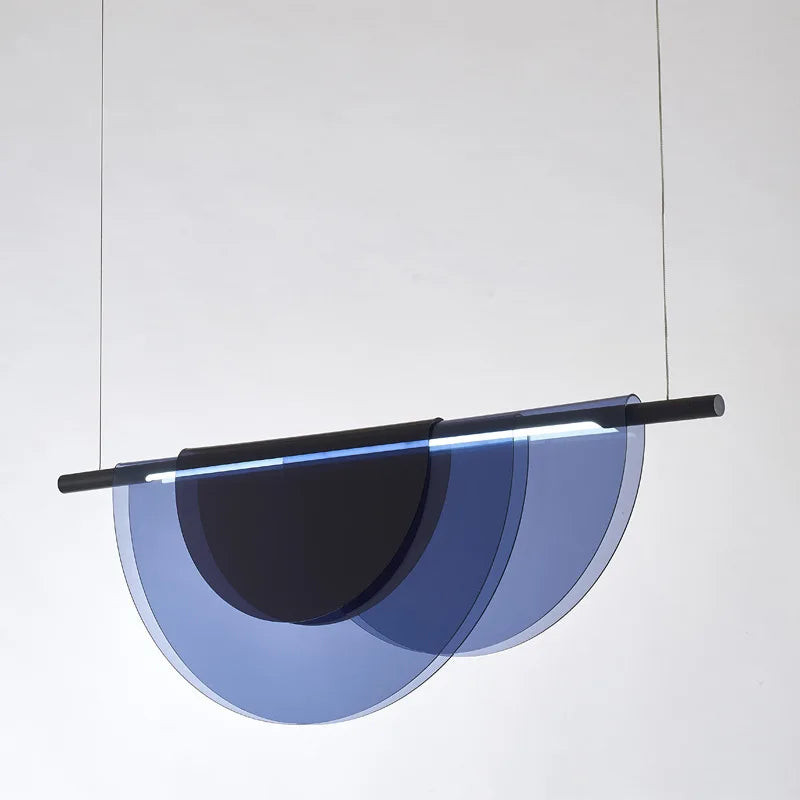 Macaron-Style Amber and Blue Acrylic Pendant Light