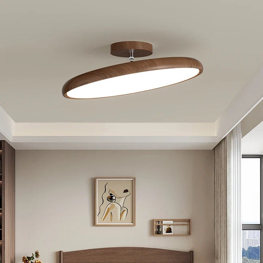 Retro Round Wood Ceiling Light