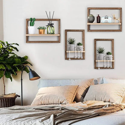 Floating Wood Wall Shelves