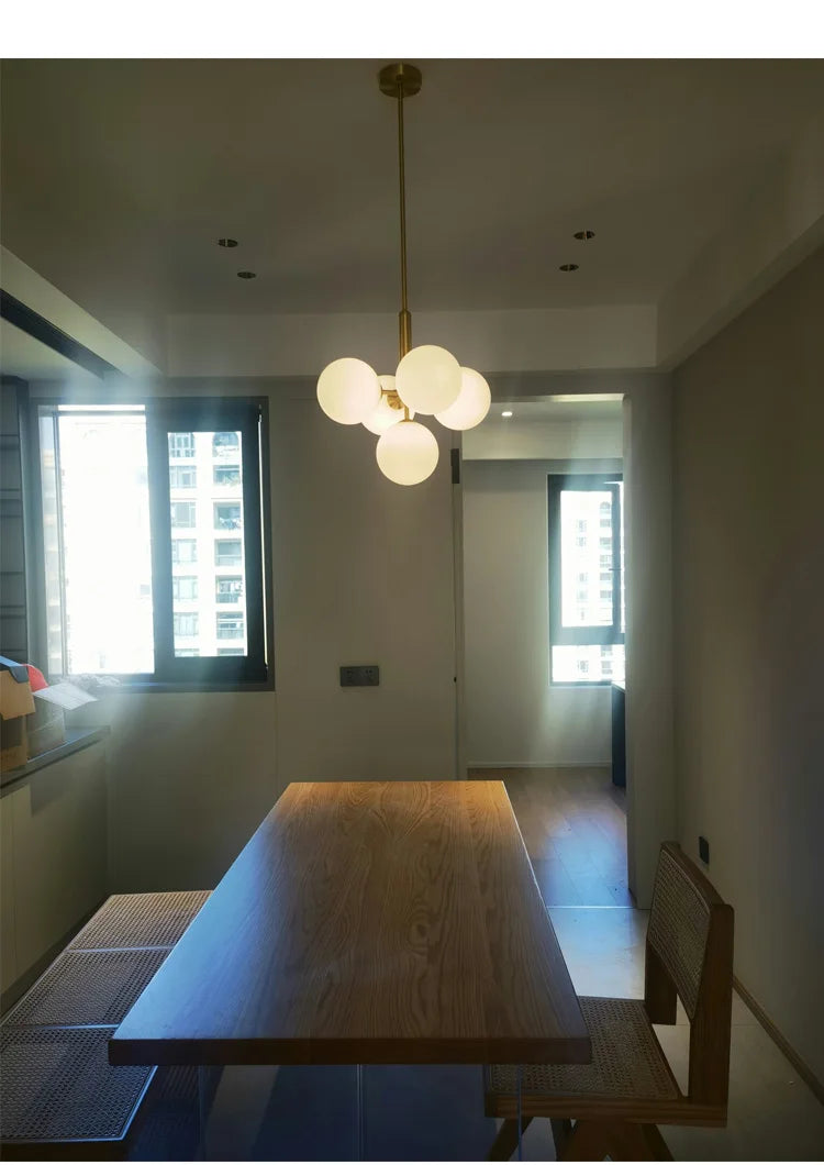 Nordic-Style Cascading Glass Globe Chandelier