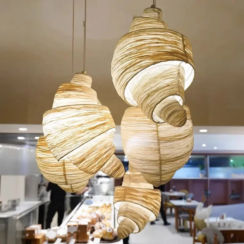 Nordic-Style Fabric Crescent Pendant Light