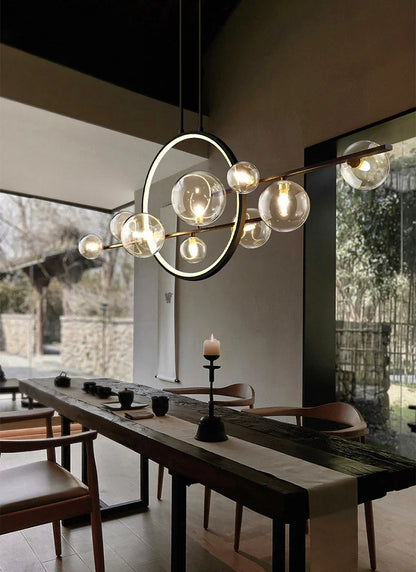 Postmodern-Style Glass Bubble Cluster Chandelier