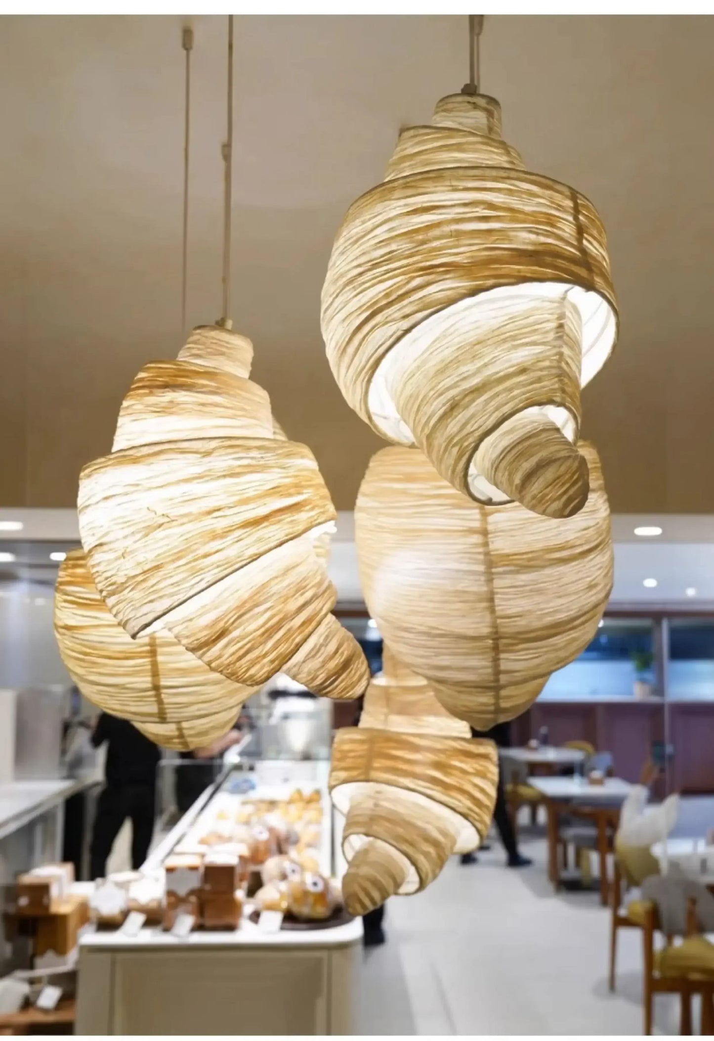 Nordic-Style Fabric Crescent Pendant Light