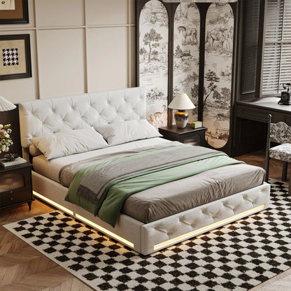Ottoman Storage Bed with 3-Side LED