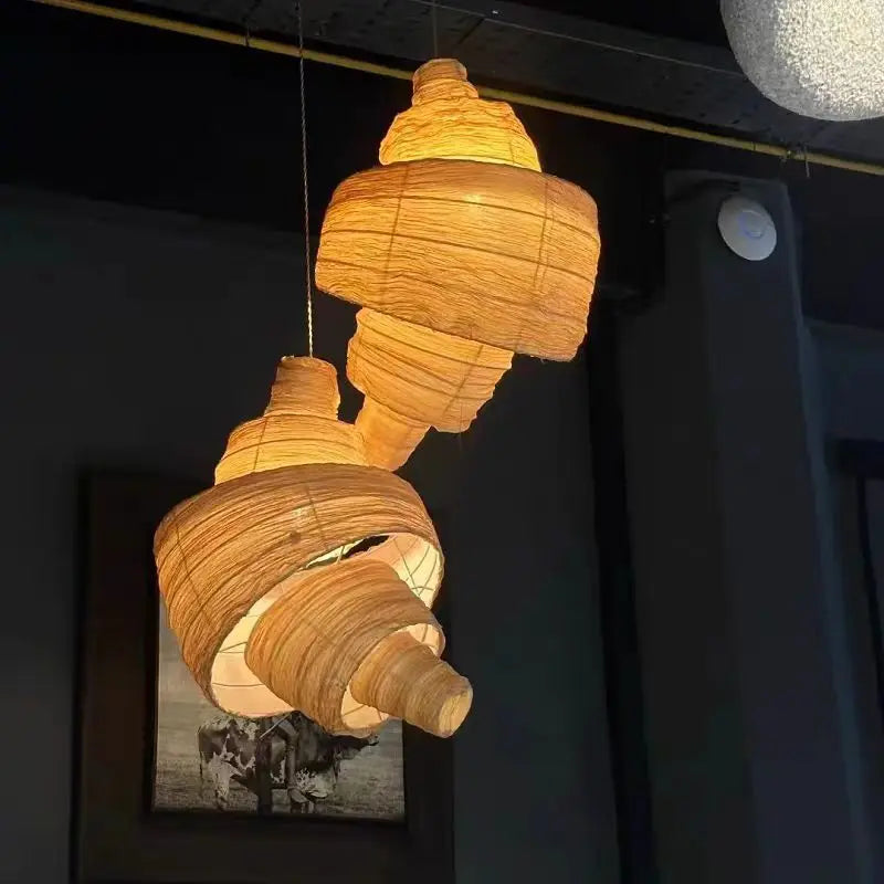 Nordic-Style Fabric Crescent Pendant Light