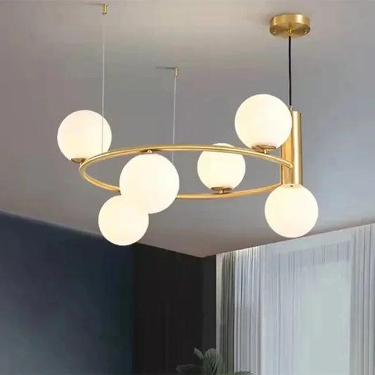 Nordic-Style Glass Globe Chandelier
