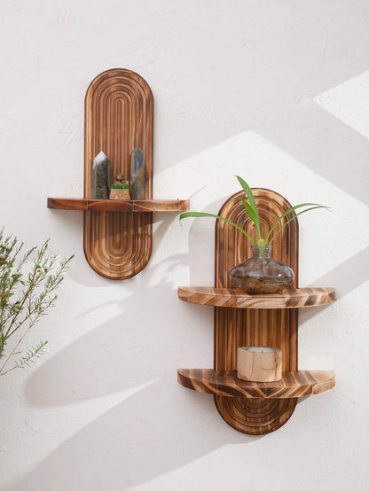 Bohemian Rustic Geometric Oval Wall Shelf