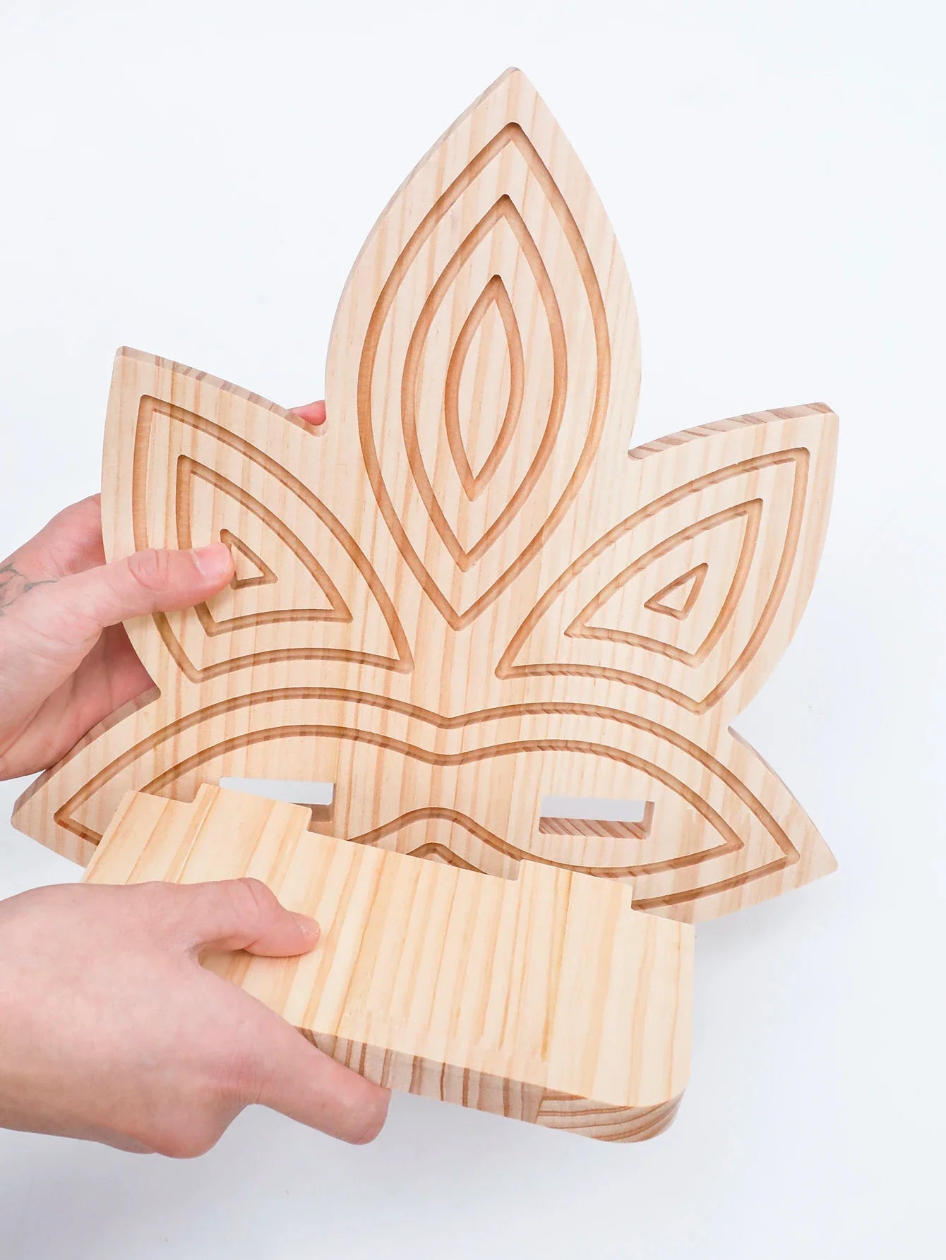 Lotus Floating Wood Wall Shelves