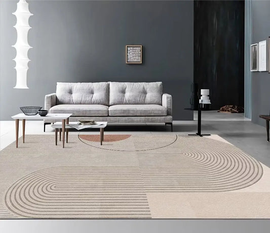 Beige and Terracotta Arched Rug