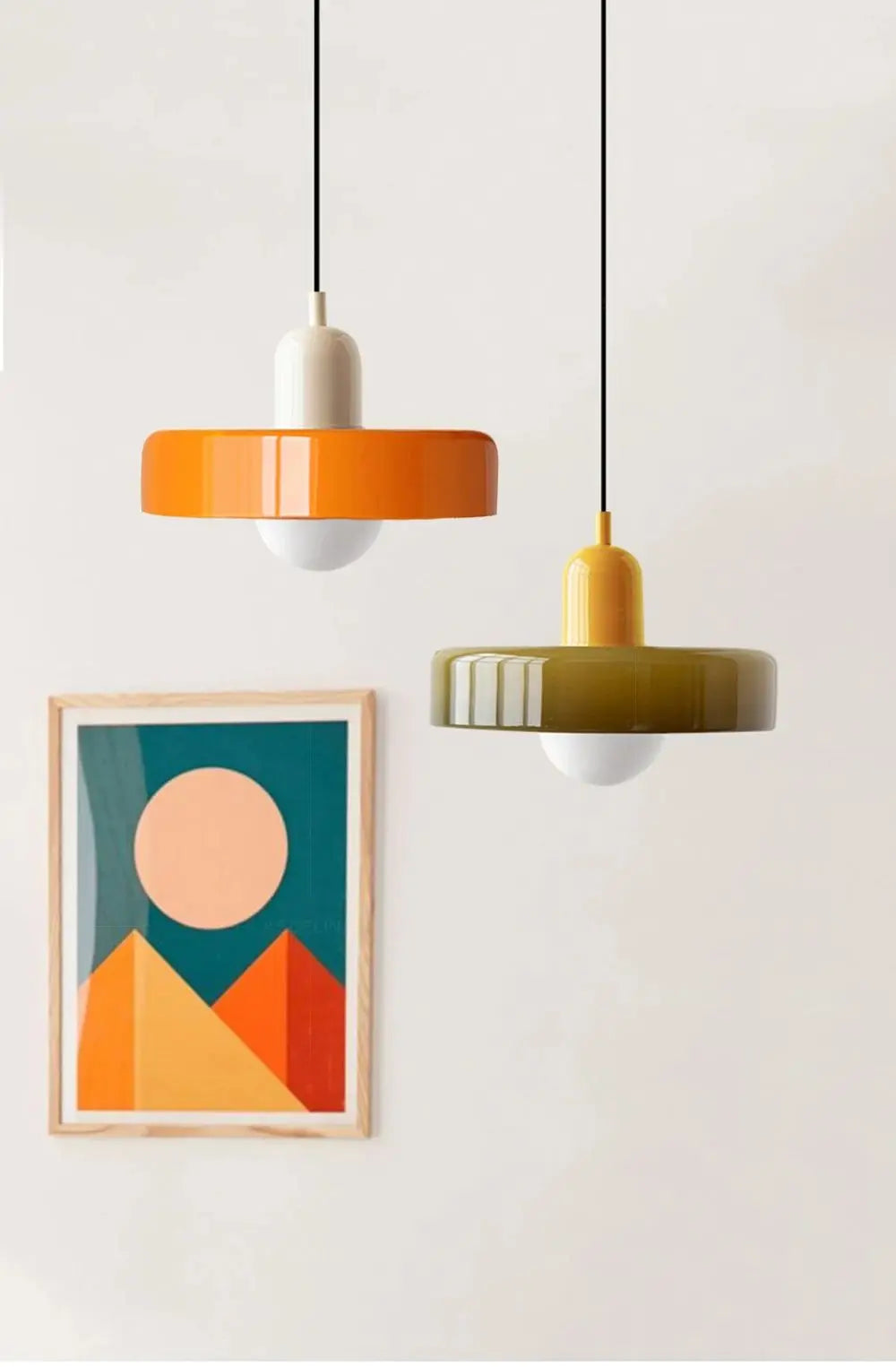 Retro Bauhaus Glass Disc Pendant Light