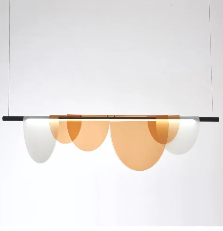 Macaron-Style Amber and Blue Acrylic Pendant Light