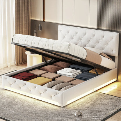 Ottoman Storage Bed with 3-Side LED