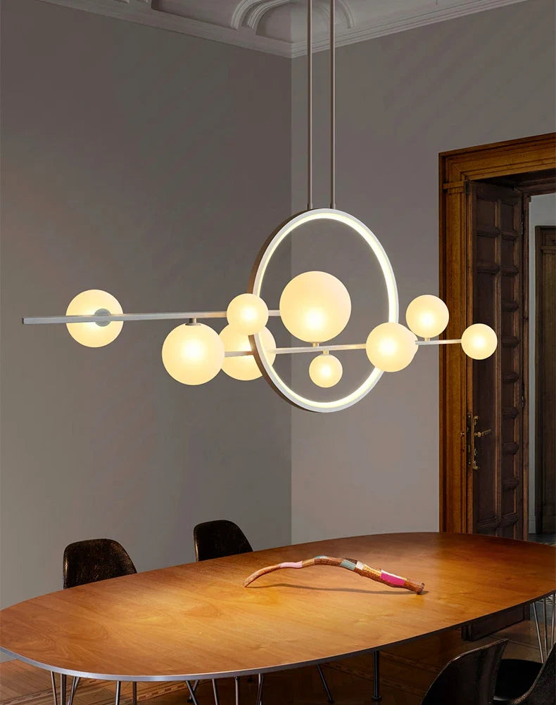 Postmodern-Style Glass Bubble Cluster Chandelier