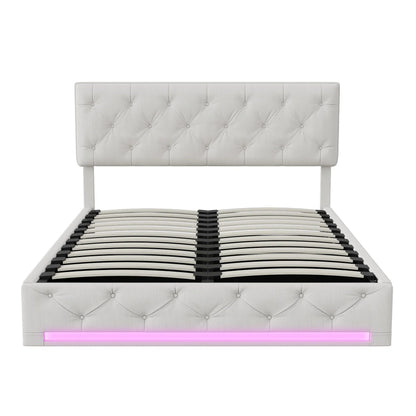 Ottoman Storage Bed with 3-Side LED