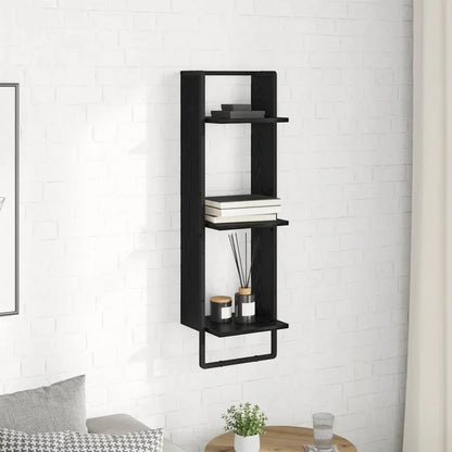 3-Tier Wood & Metal Wall Shelf
