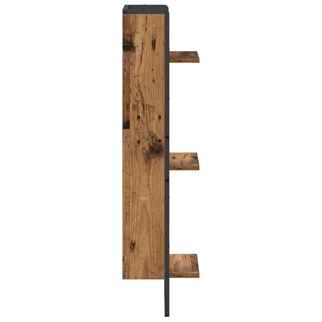 3-Tier Wood & Metal Wall Shelf