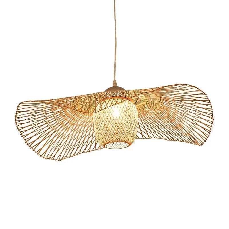 Japanese-Style Woven Bamboo Pendant Light
