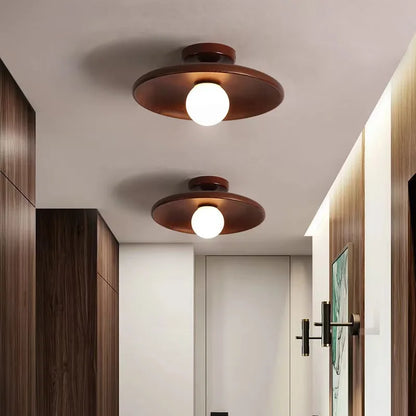 Modern Solid Wood Ceiling Light