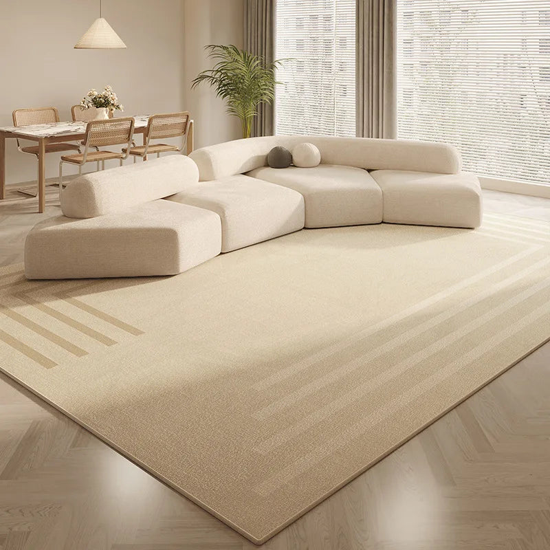 Cream Striped-Border Chic Rug