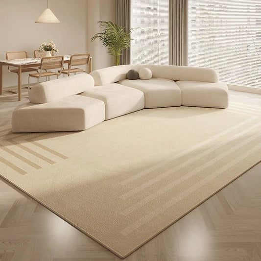 Cream Striped-Border Chic Rug