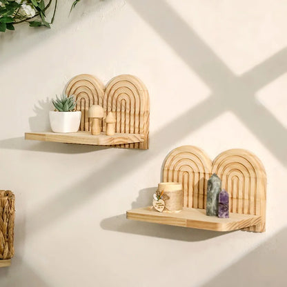 Spiral Solid Wood Wall Shelf