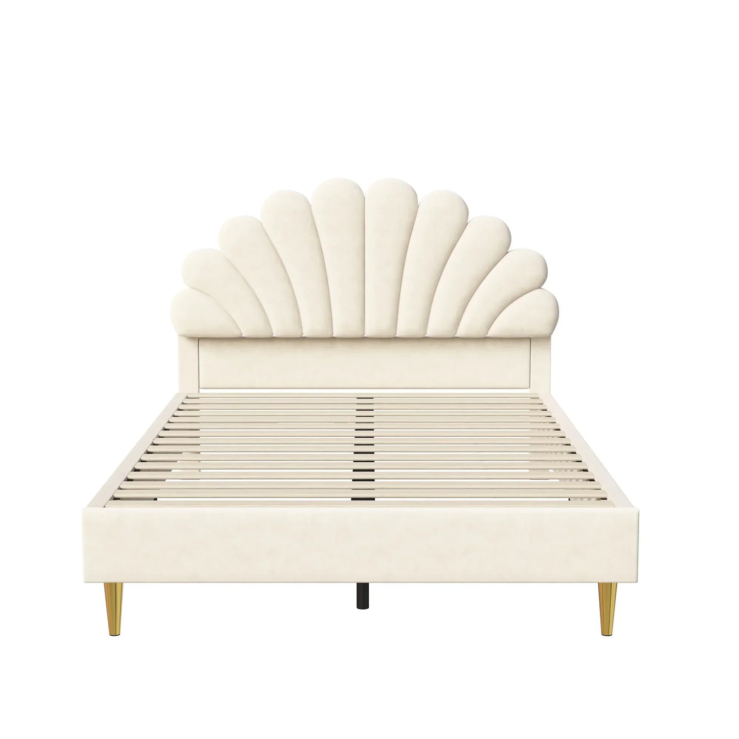 Shell Design Velvet Bed