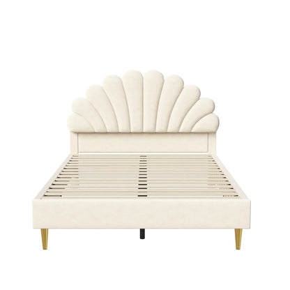 Shell Design Velvet Bed