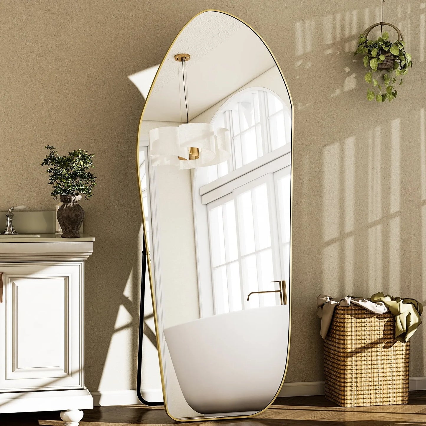 Irregular Aluminium Full-Length Mirror
