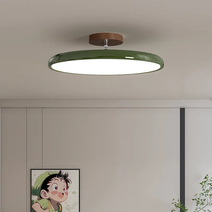 Retro Round Wood Ceiling Light