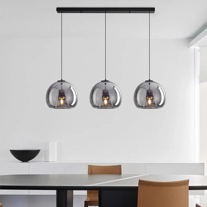 Modular Blown Glass Globe Pendant Light