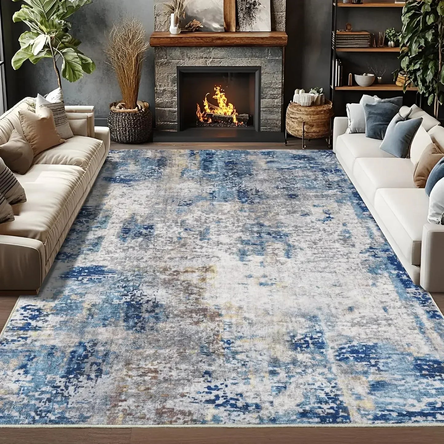 Blue Abstract Rug