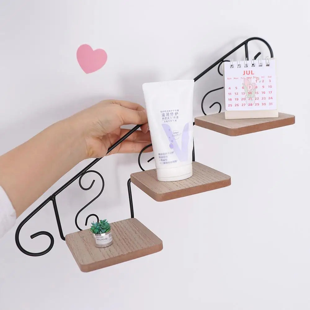 Staircase-Style Metal Wall Shelf