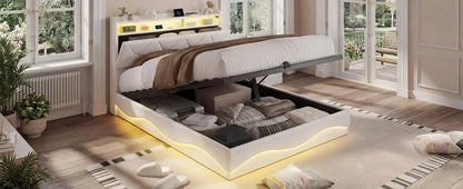 Smart Ottoman Storage Bed with LED