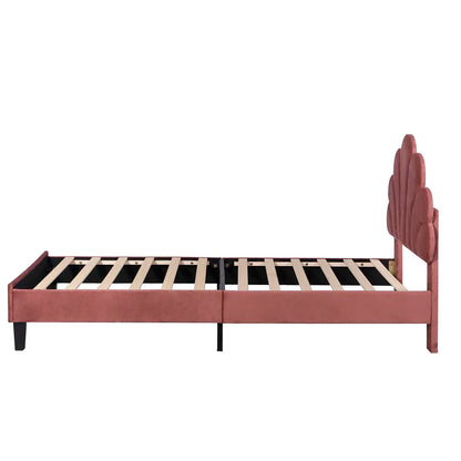 Flower Design Velvet Bed