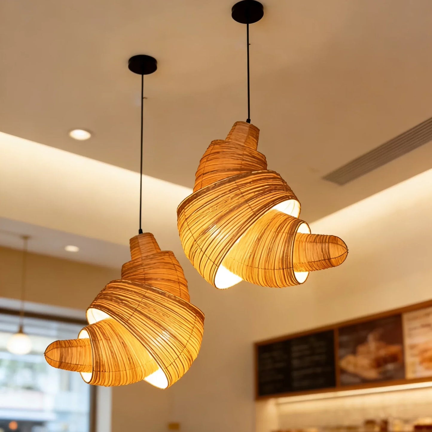 Nordic-Style Fabric Crescent Pendant Light