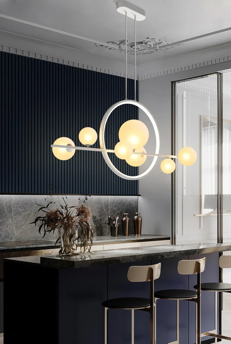 Postmodern-Style Glass Bubble Cluster Chandelier