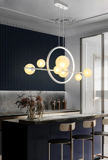 Postmodern-Style Glass Bubble Cluster Chandelier