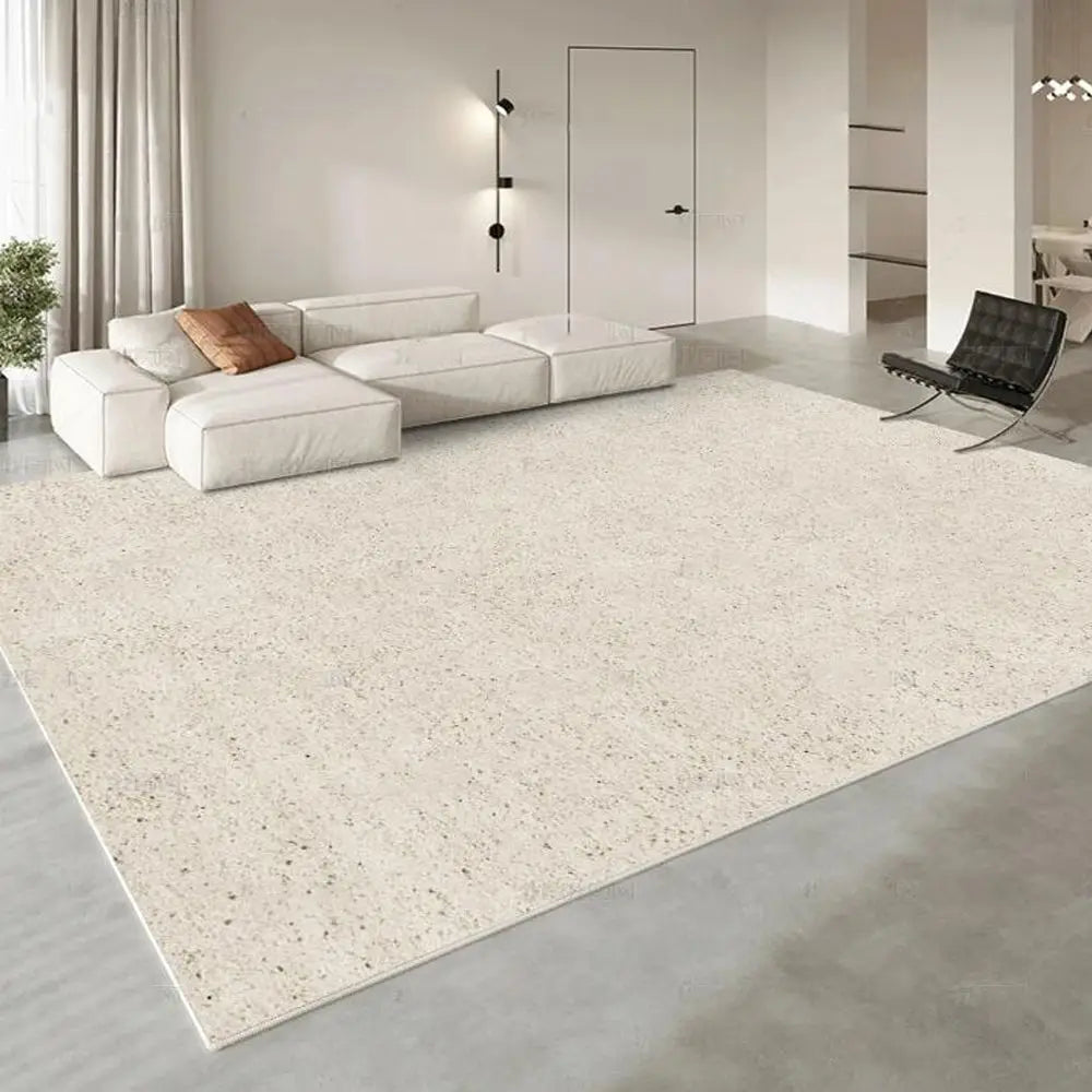 Cream Granite-Effect Plain Rug