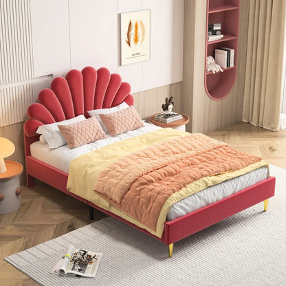 Shell Design Velvet Bed