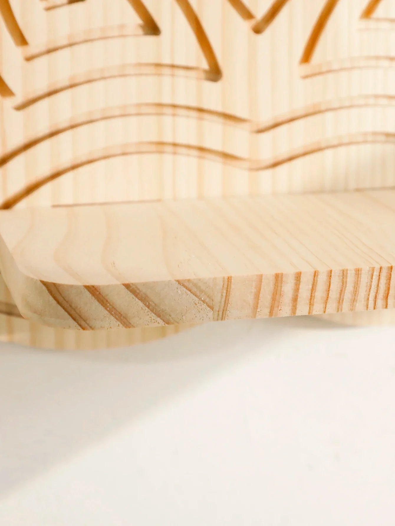Lotus Floating Wood Wall Shelves