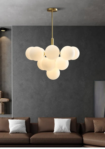 Nordic-Style Cascading Glass Globe Chandelier