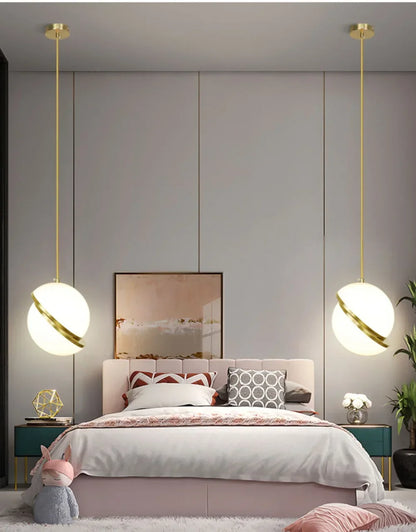 Nordic-Style Spherical Copper Pendant Light