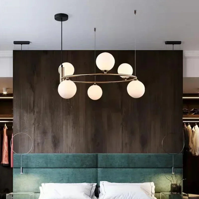 Nordic-Style Glass Globe Chandelier